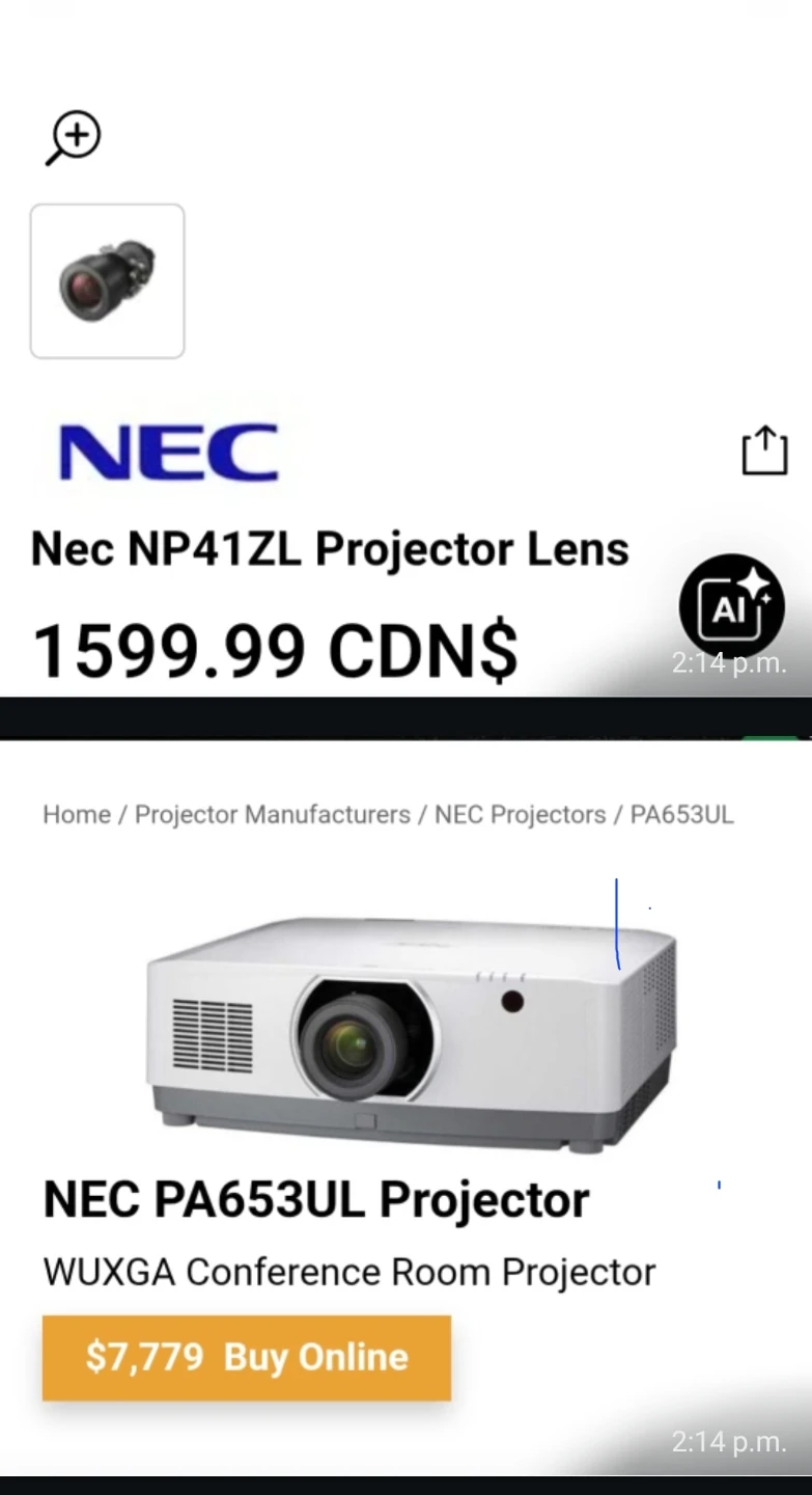 NEC PA653UL WUXGA Conference Room Projector with NP41ZL Lens - photo 4