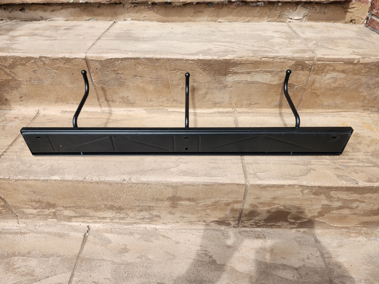 Black Metal Wall Mounted Coat Rack with 3 Hooks - photo 4
