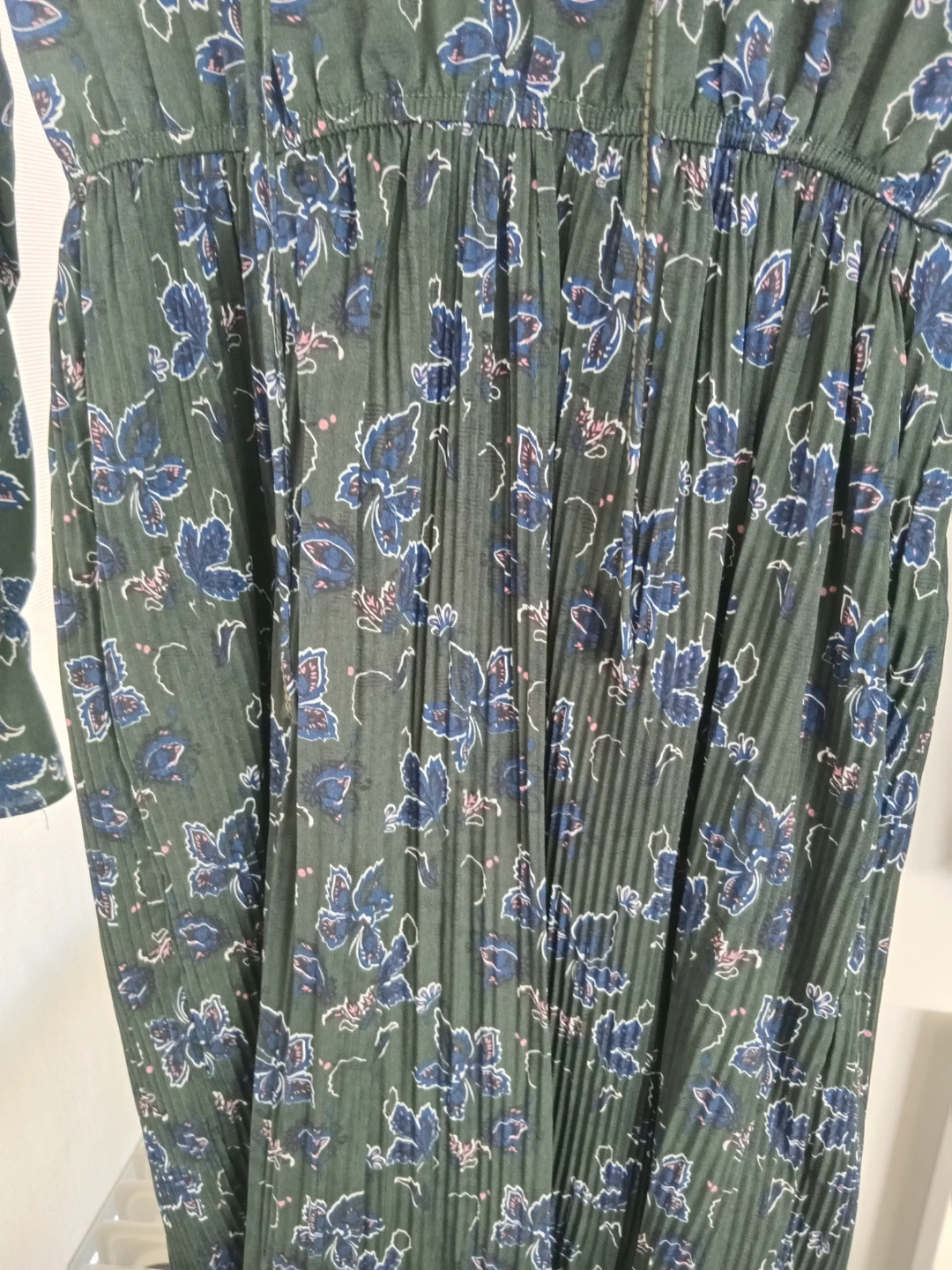 VAN AKE Green Floral Pleated Midi Dress - photo 3