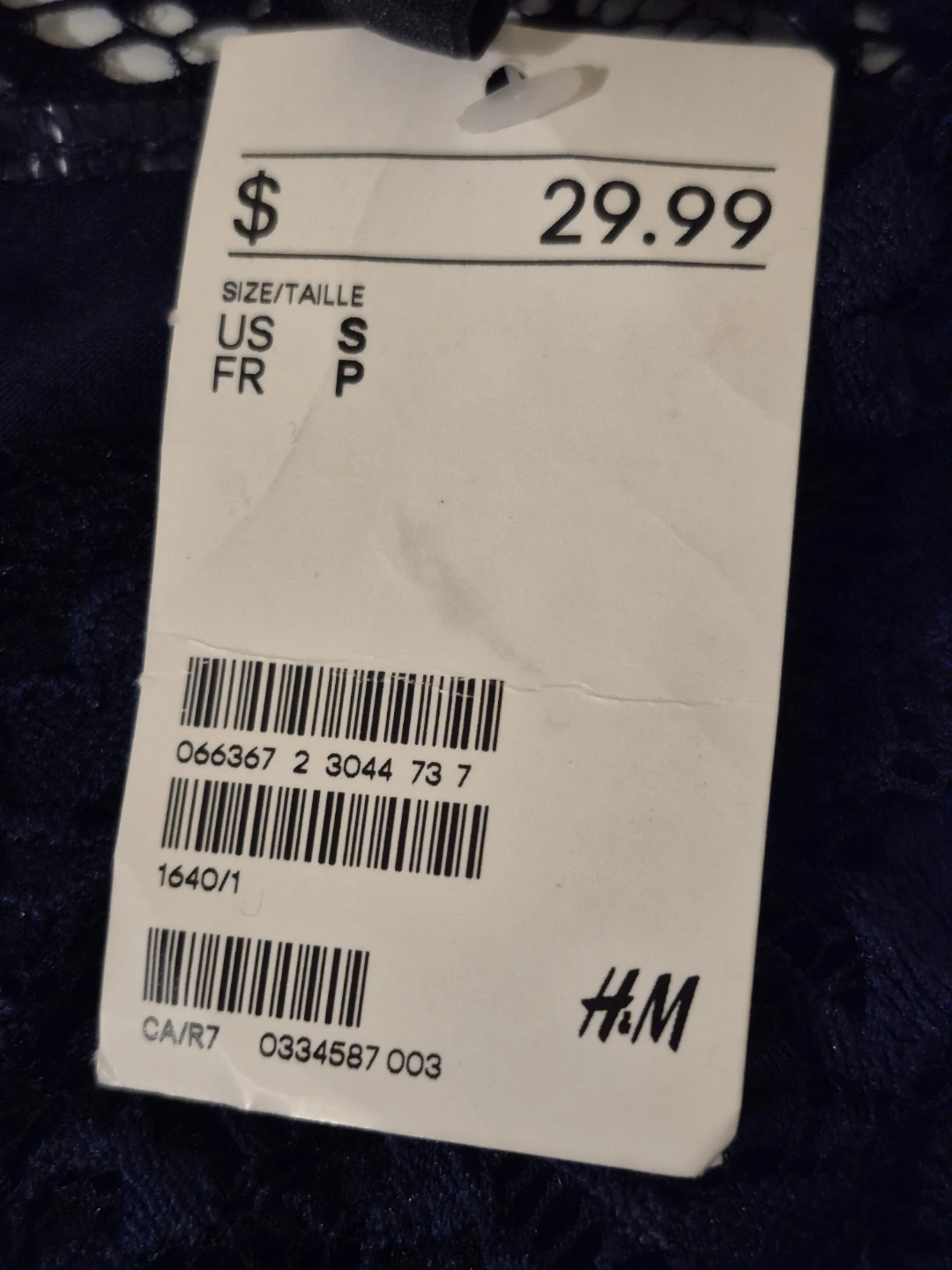 H&M Navy Lace Off-the-Shoulder Top - Size S - photo 2
