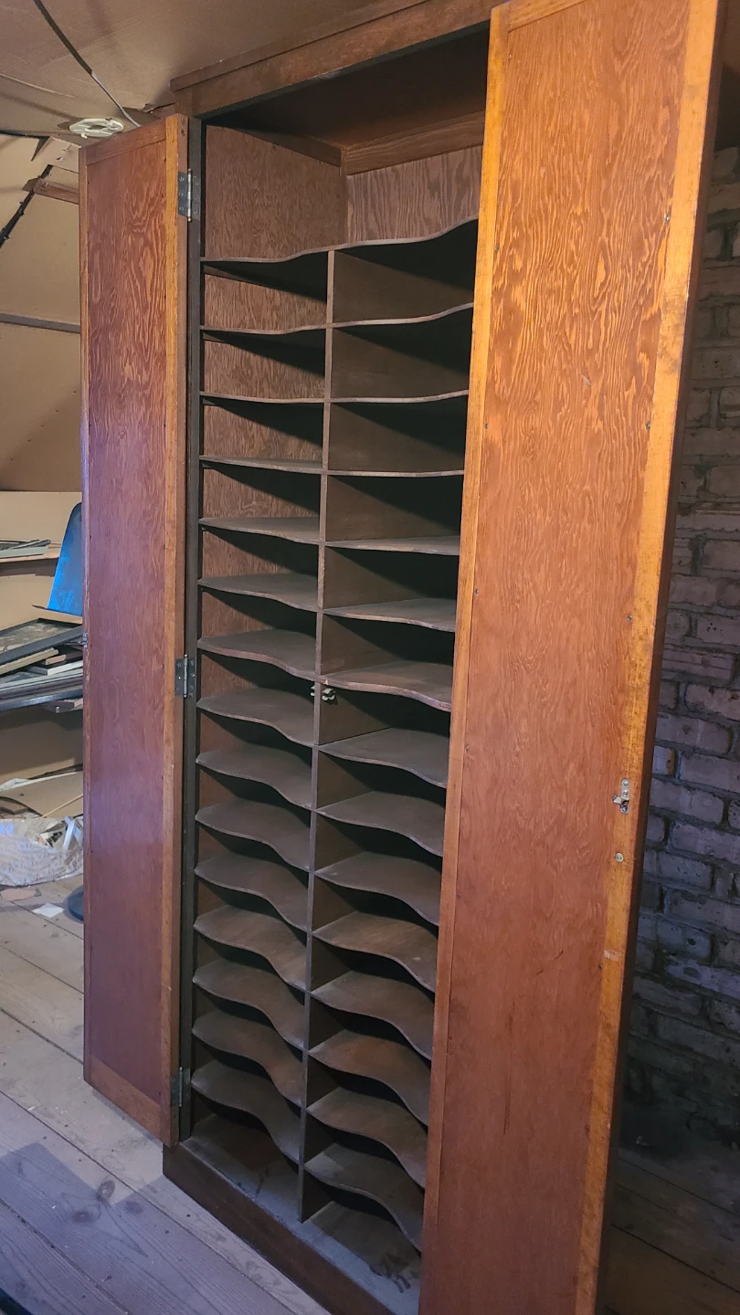 Vintage Wooden Cabinet with Multiple Shelves - photo 3