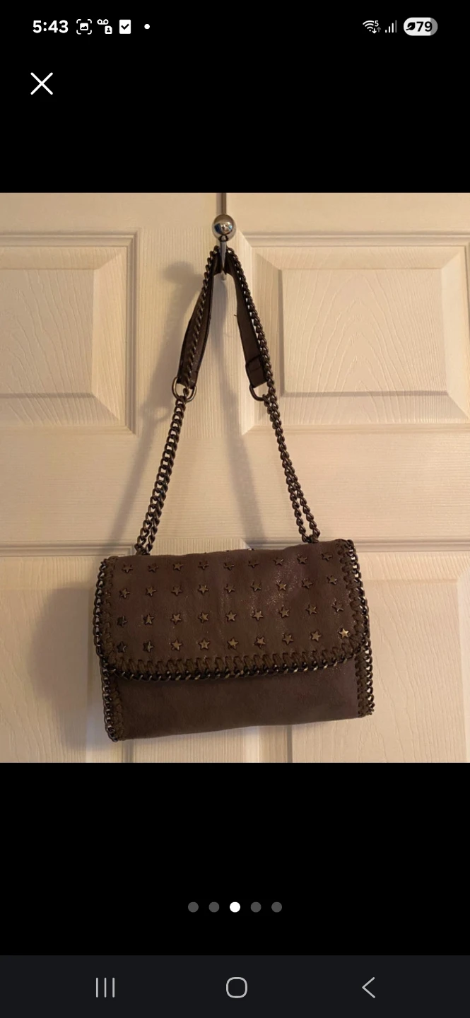 Brown Shoulder Bag with Star Embellishments - photo 2