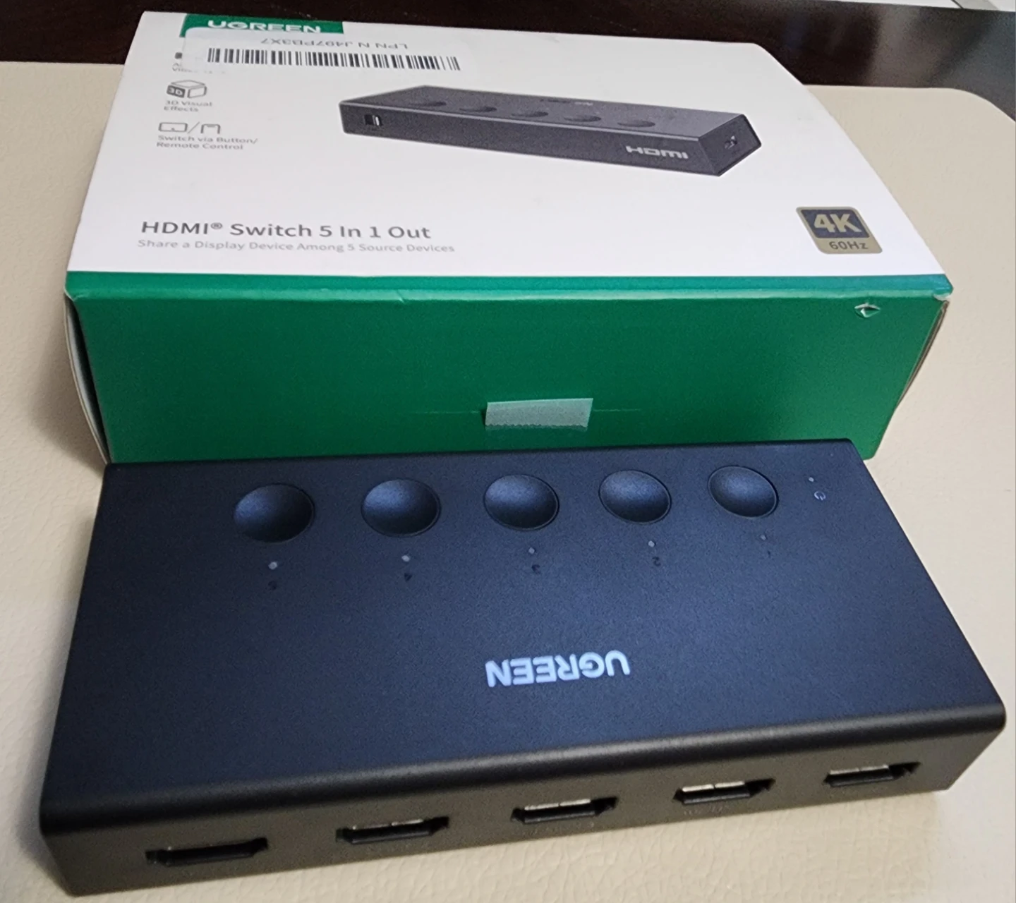 New. UGREEN 5 In 1 Out HDMI Switch