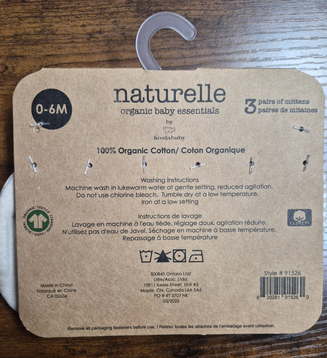 Naturelle Organic Baby Mittens (3 Pairs, 0-6M) 🌱 - photo 2