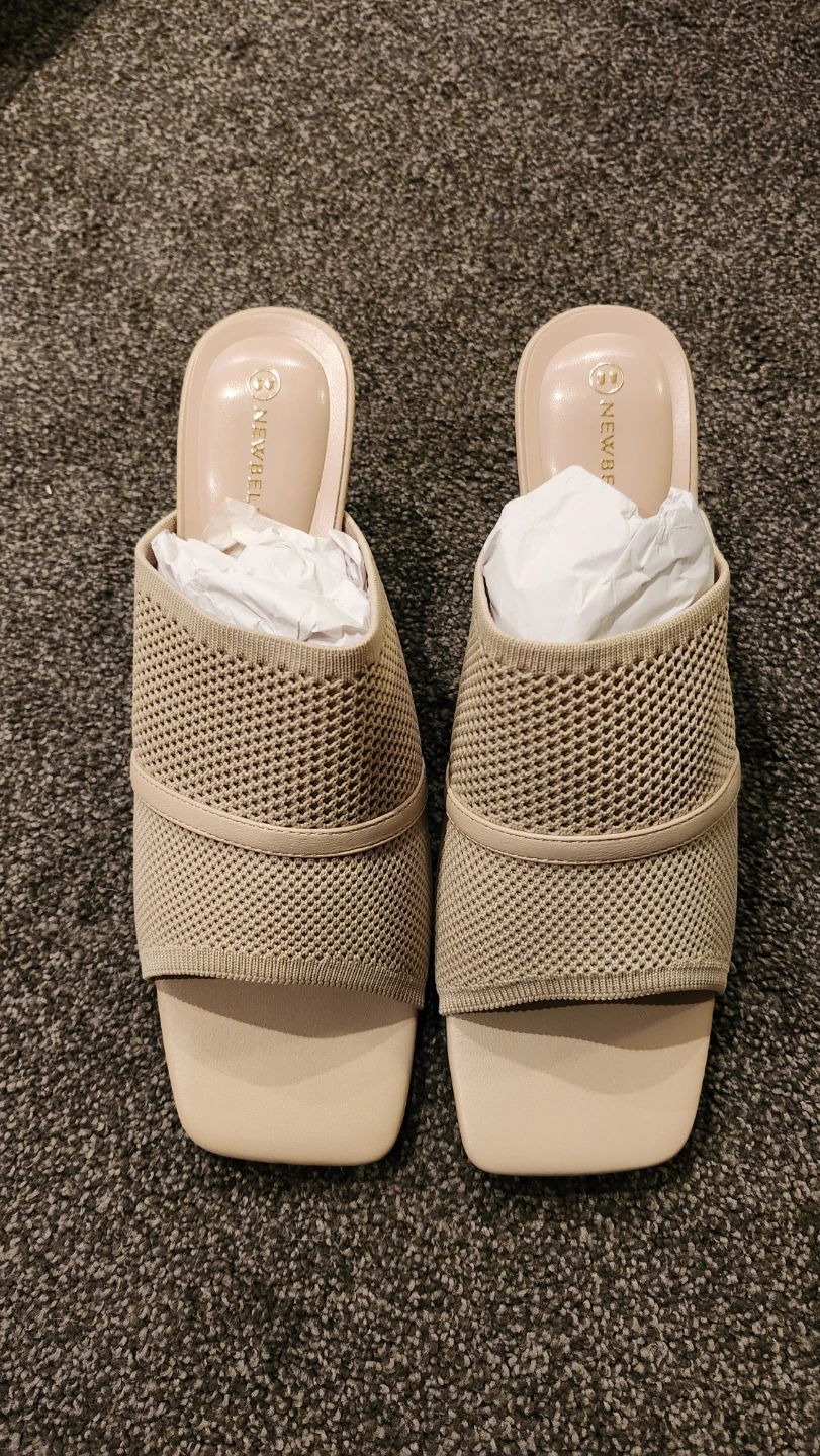 NEWBELLA Beige Knit Mules Heels - photo 5