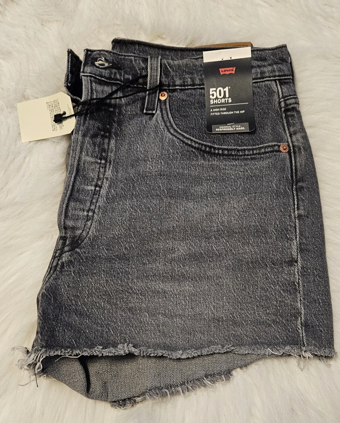 Levi's 501 High Rise Denim Shorts - Grey - photo 3