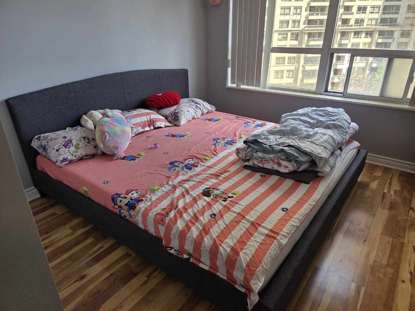 Dark Grey Upholstered Bed Frame