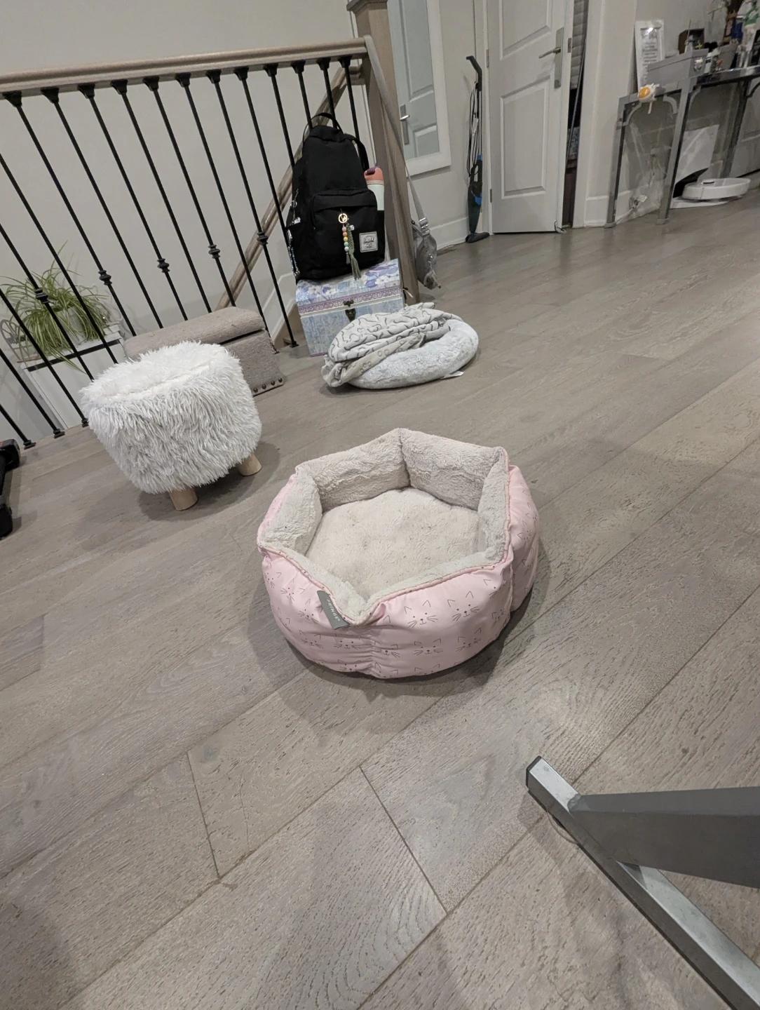 Free Pink Pet Bed with Cat Faces