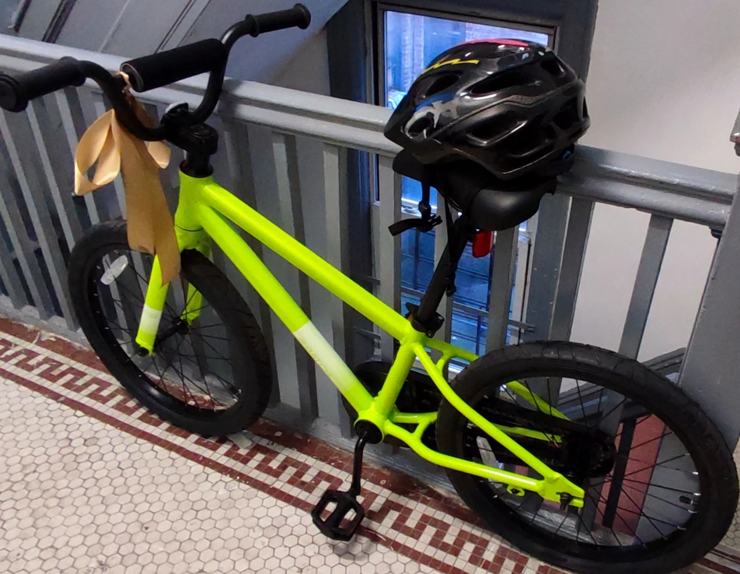 Neon Green BMX Bike with Helmet - photo 2
