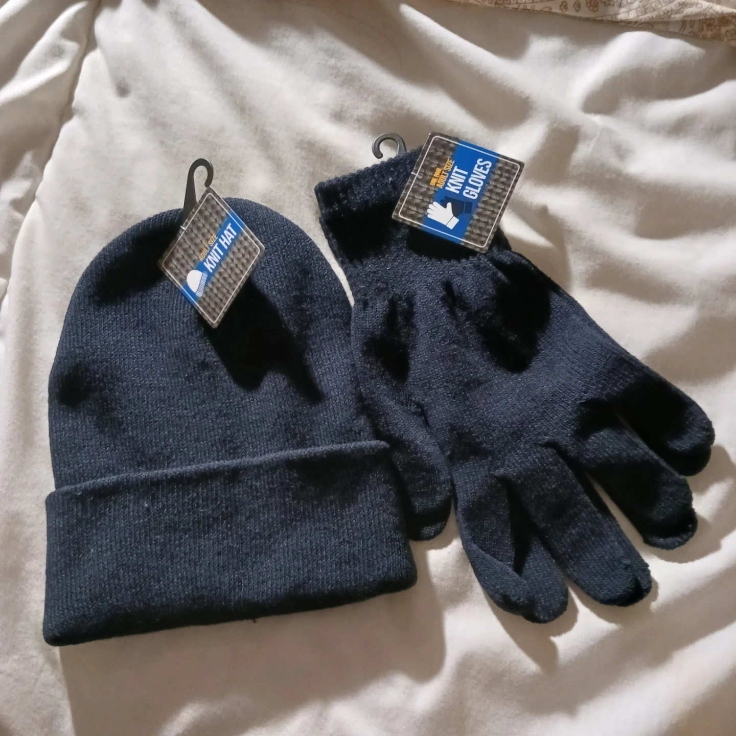 Dark Blue Knit Hat and Gloves Set - photo 2