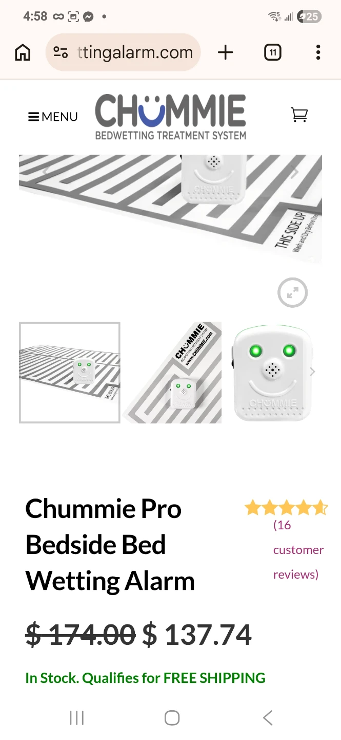 Bed wetting alarm ( Chummie Pro)