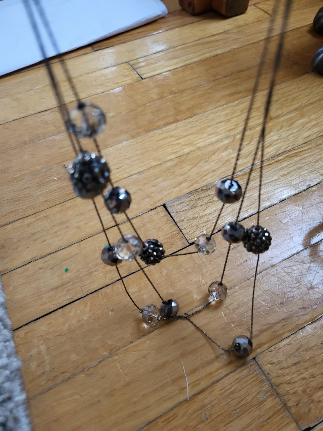 Layered Beaded Necklace with Crystal and Rhinestone Beads - photo 2