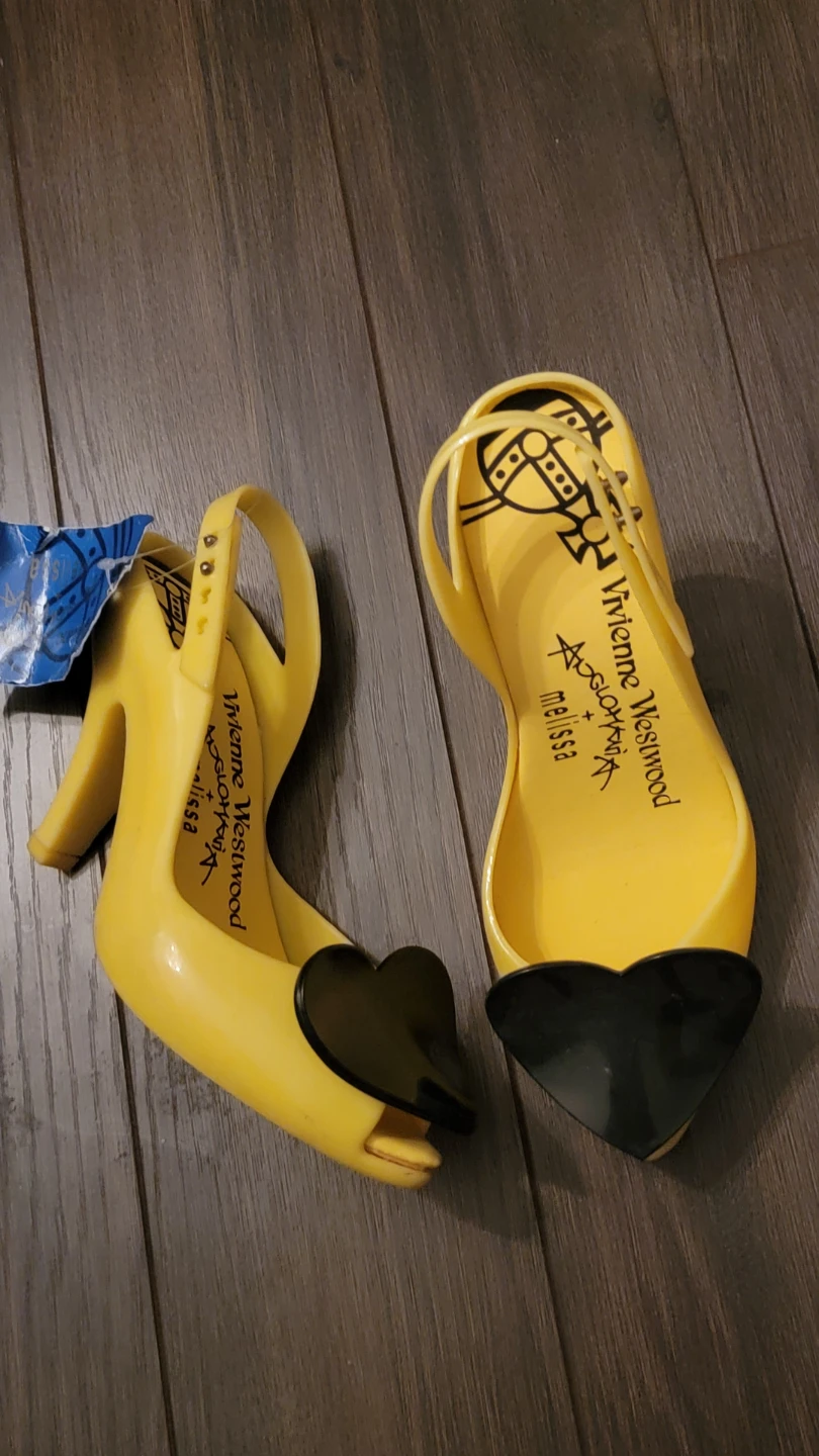 Vivienne Westwood + Melissa Yellow Heart Jelly Heels