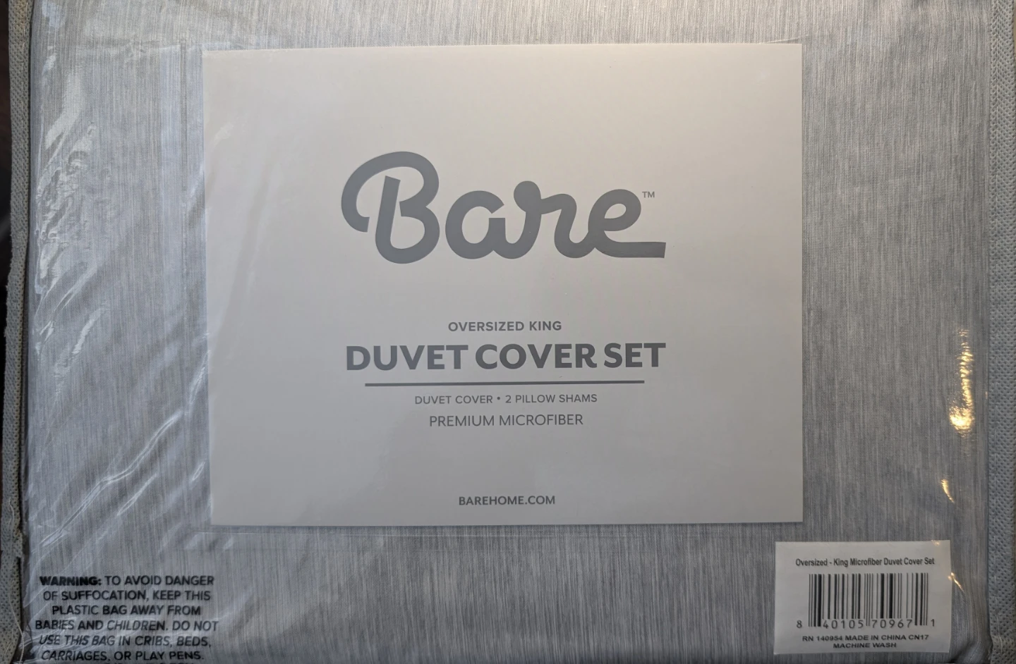 Bare Oversized King Duvet Cover Set