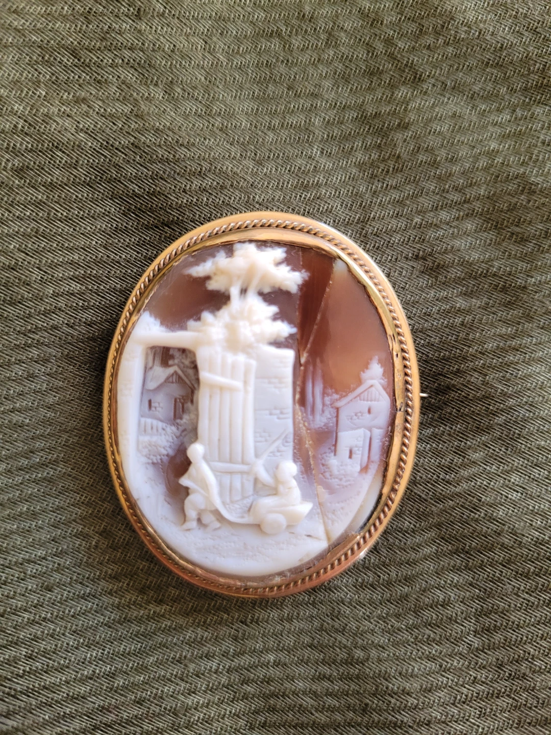 Vintage Cameo Brooch Pin