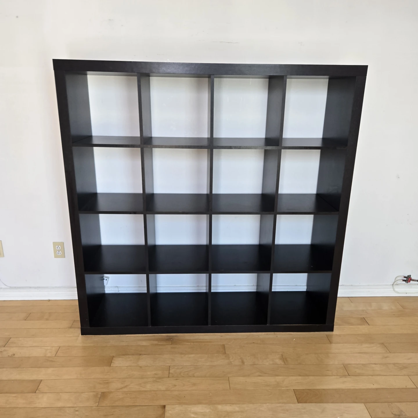 Black 16-Cube Storage Shelf Unit