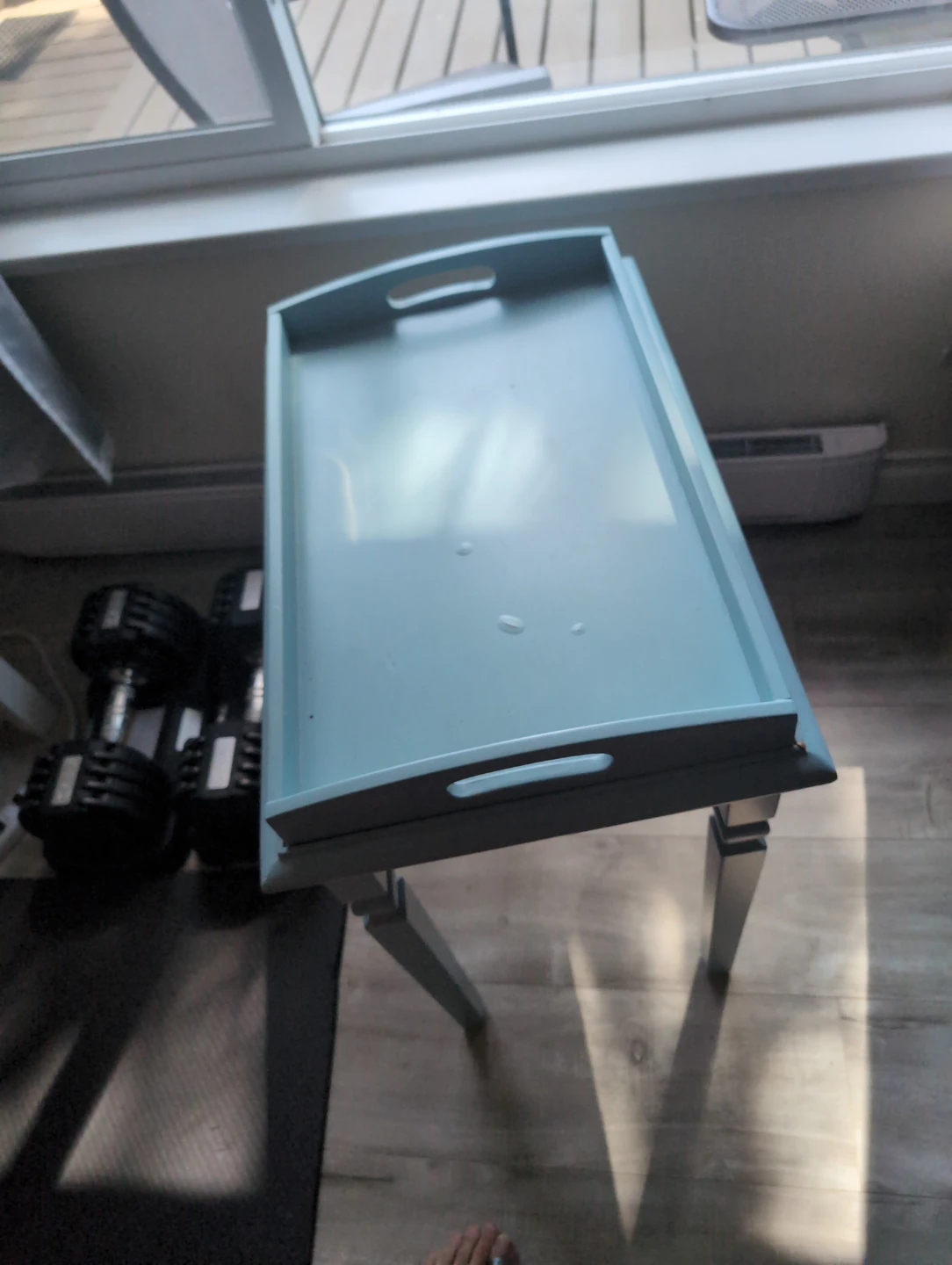 Light Blue Serving Tray Table