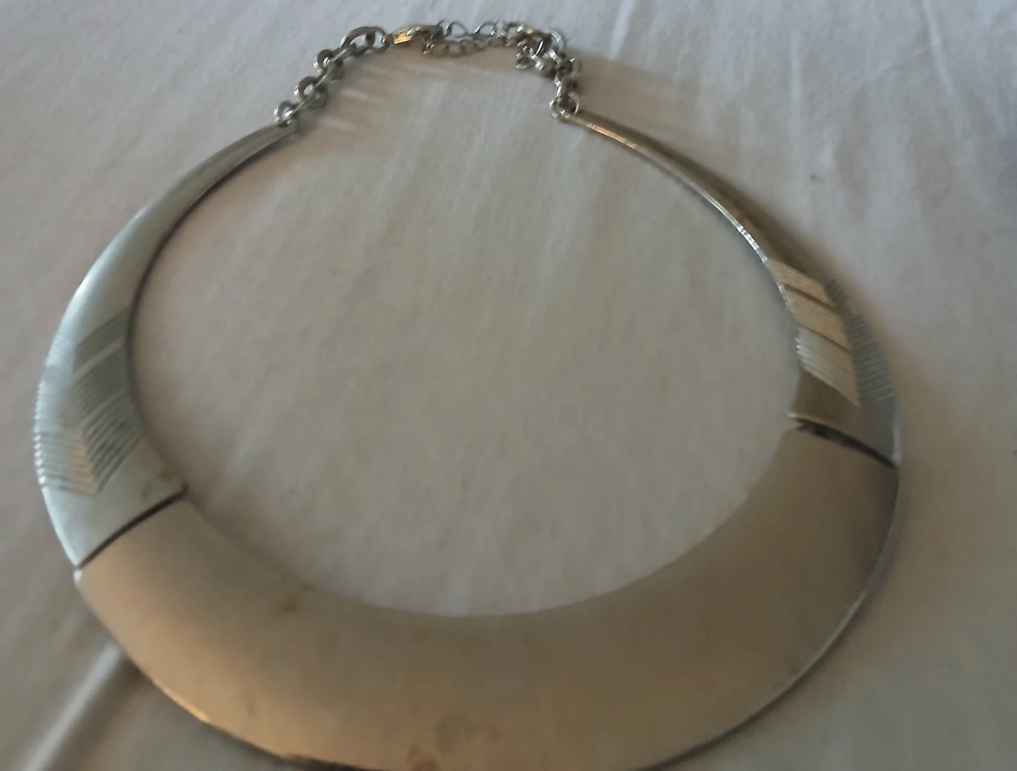 Silver Tone Choker Necklace and Bracelet Set - photo 3