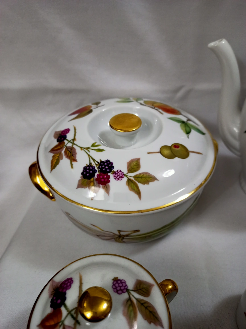Vintage Fruit Decorated Porcelain Serving Dish Set - photo 3