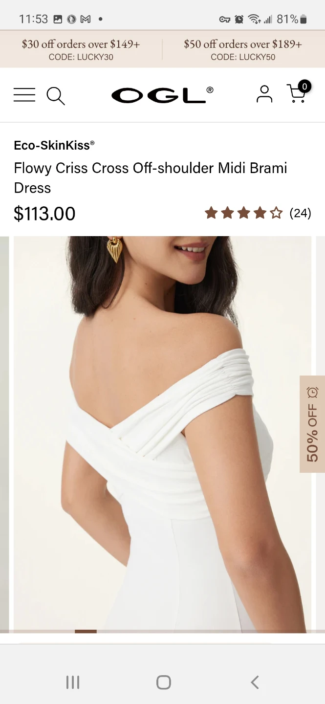 Off-shoulder Midi White Dress - photo 3