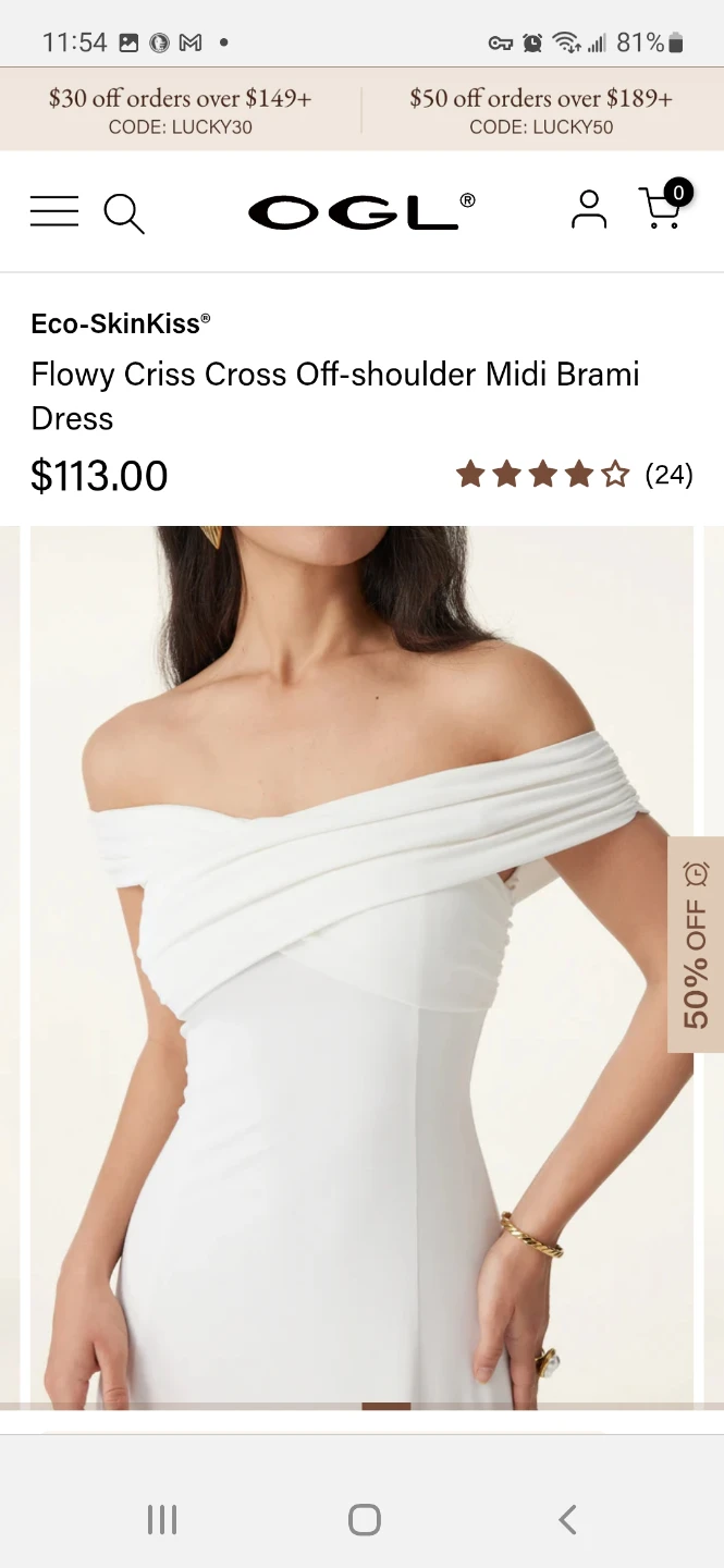 Off-shoulder Midi White Dress - photo 4