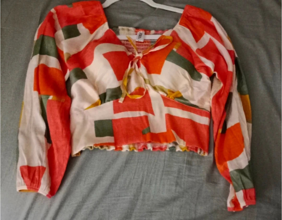 Zara Abstract Print Cropped top Brand New - photo 2