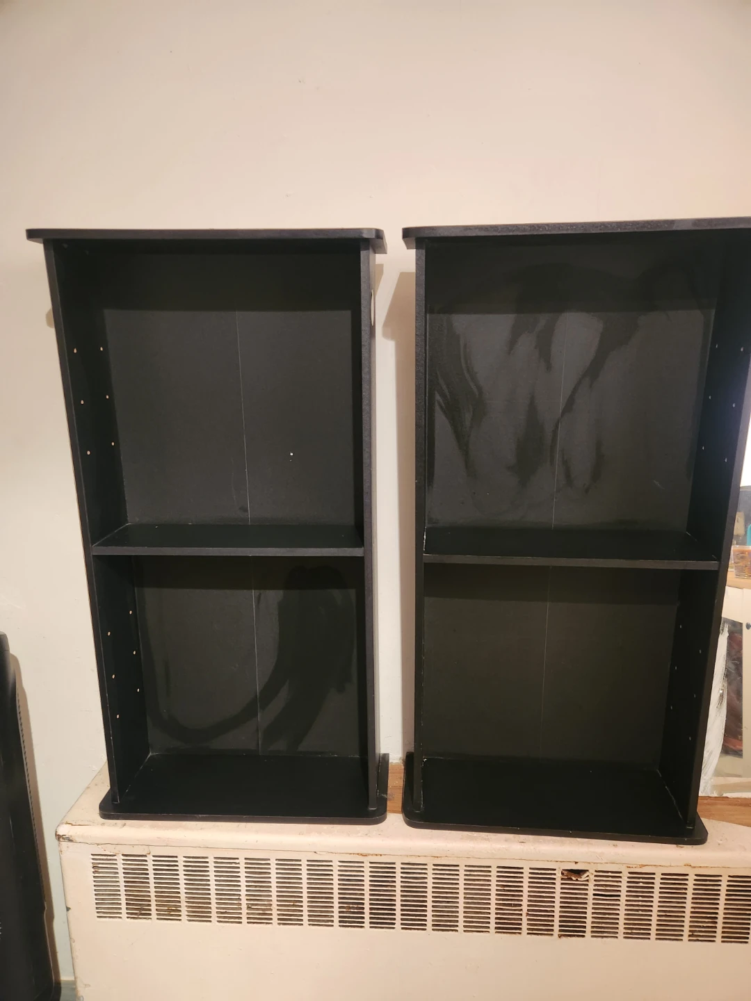 Set of 2 Black Bookcases