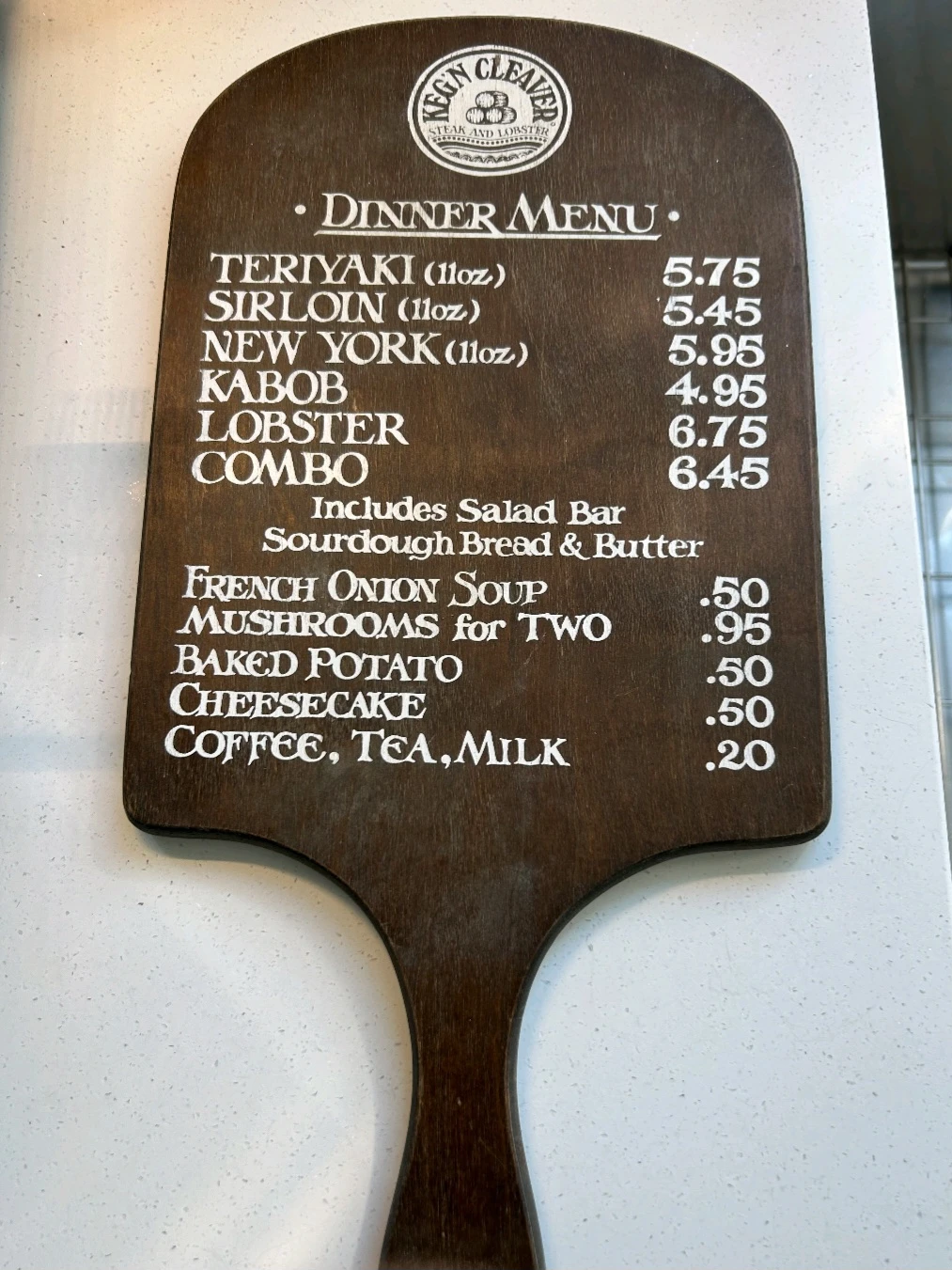 Gorin's Cleaver Steak Knife & Dinner Menu Board - photo 2