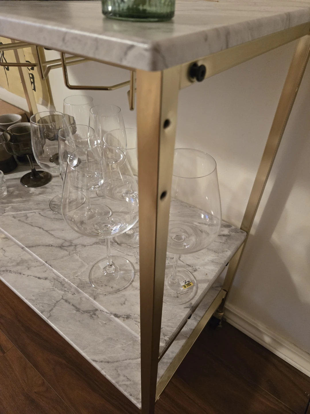 3-Tier Bar Cart with Wine Glass Holder - photo 3