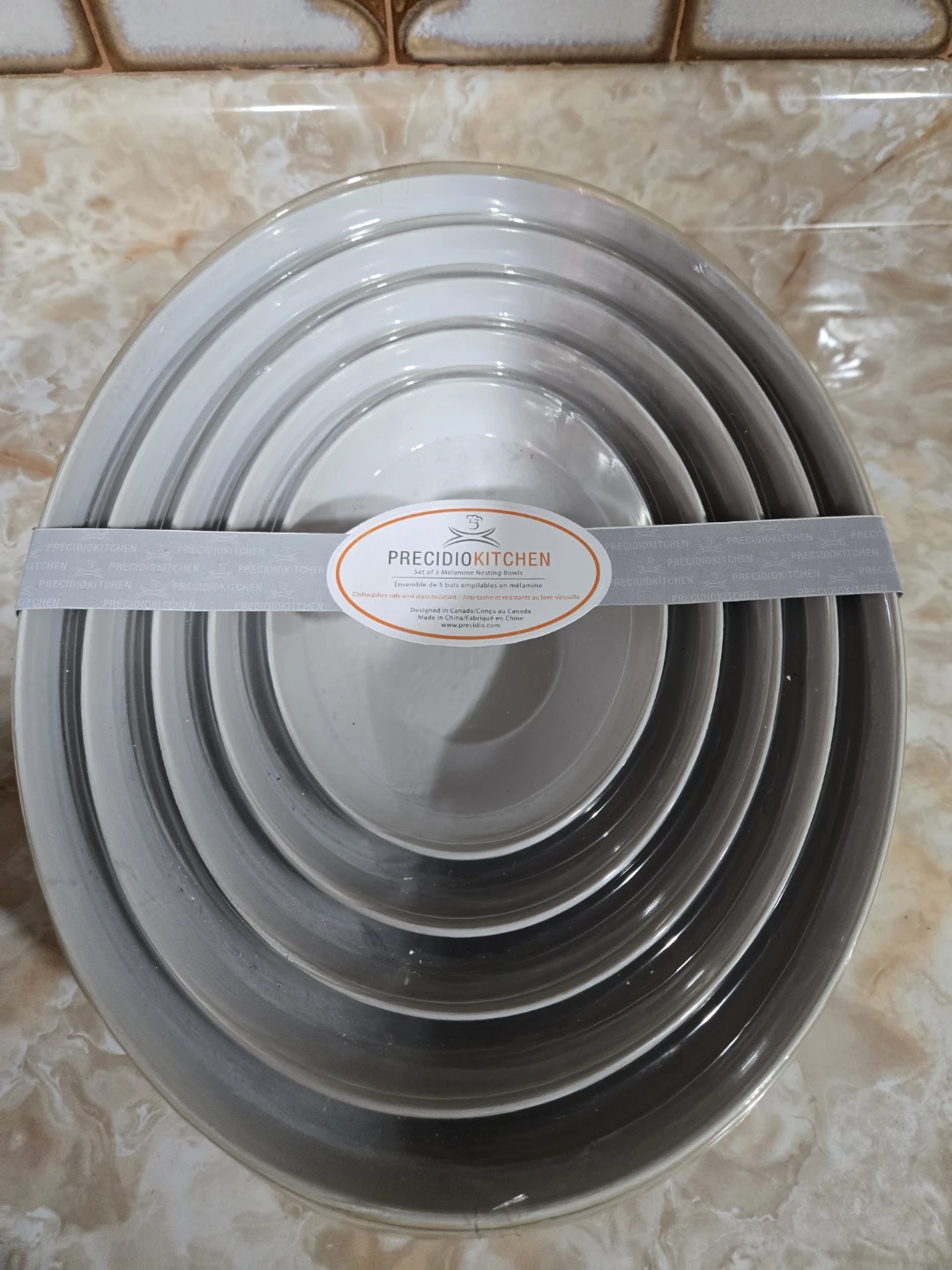 New PRECIDIOKITCHEN Set of 5 Melamine Nesting Bowls