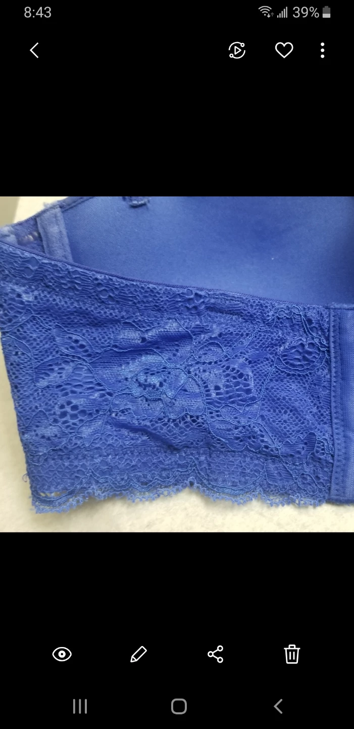 Blush Blue Strapless Bra with Lace Detail - photo 4