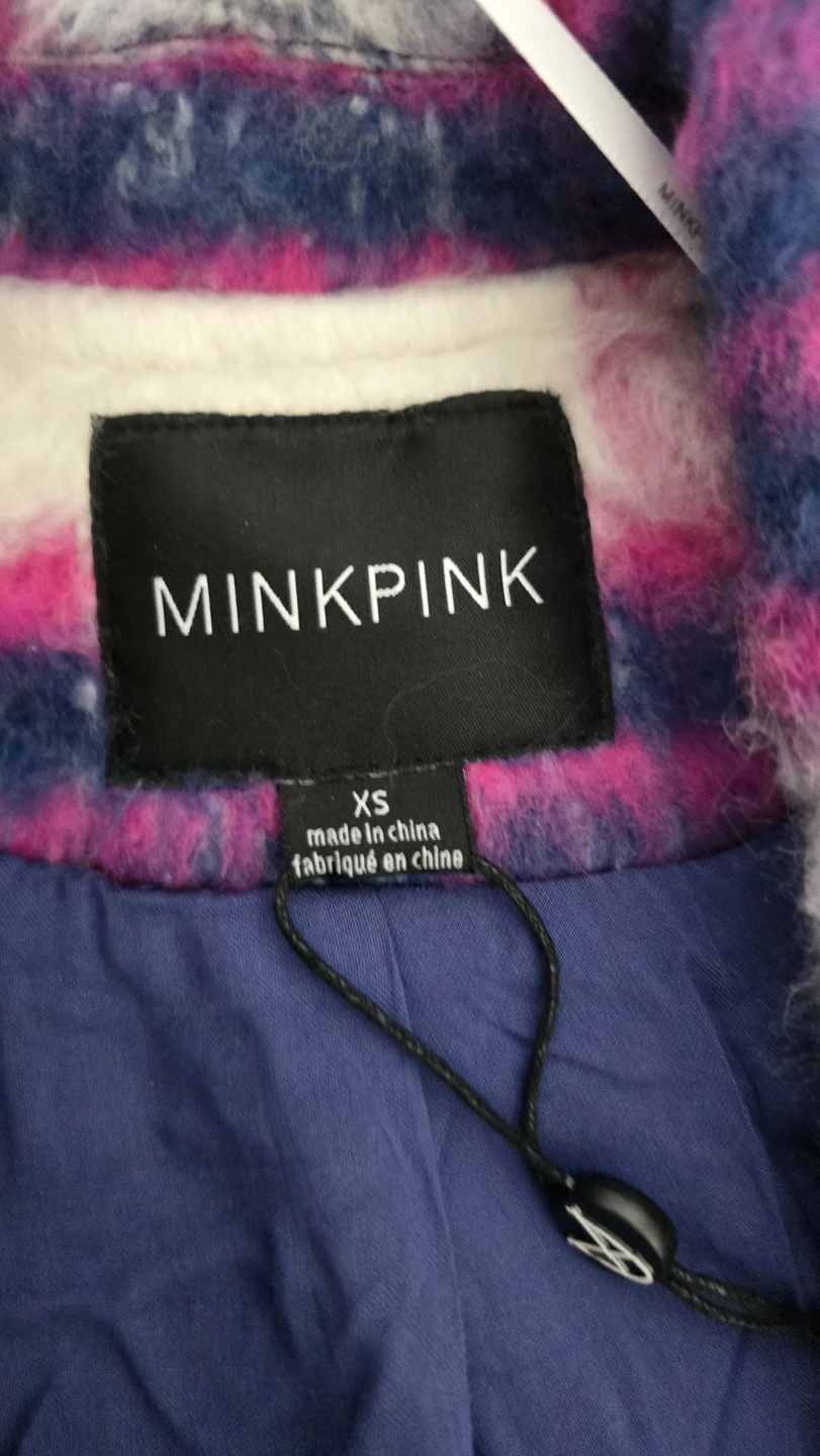 MINKPINK Plaid Wool Blend Coat - XS - photo 2