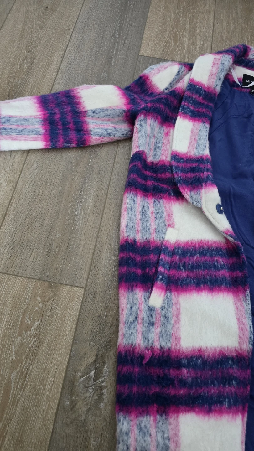 MINKPINK Plaid Wool Blend Coat - XS - photo 3