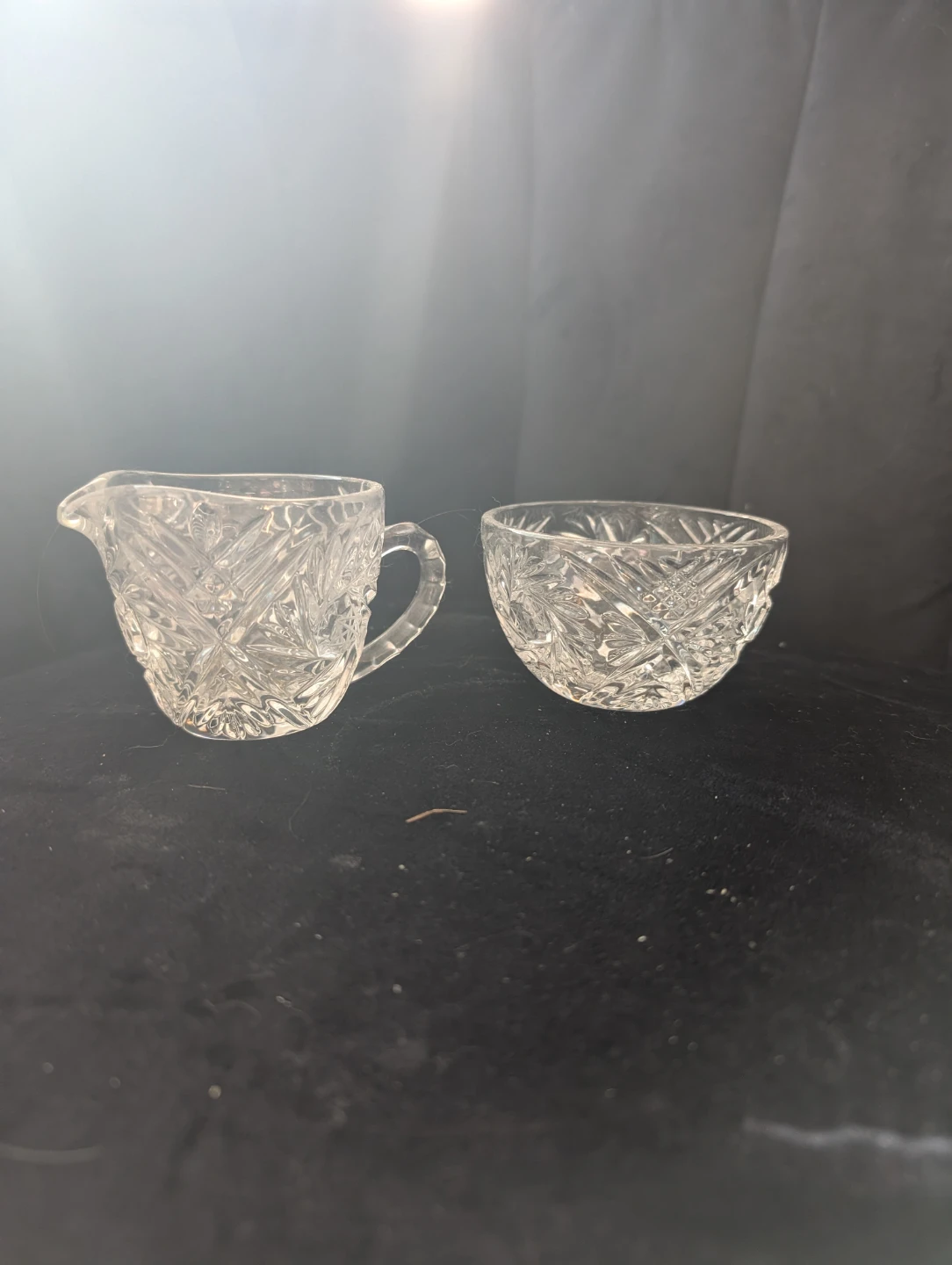 Crystal Creamer and Sugar Bowl Set