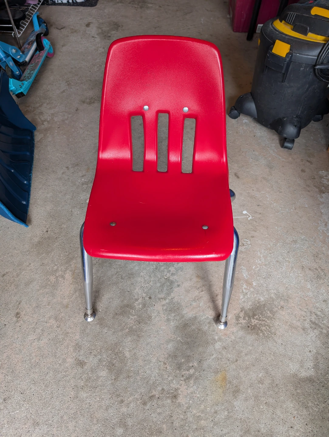Red Plastic and Chrome Child's Chair