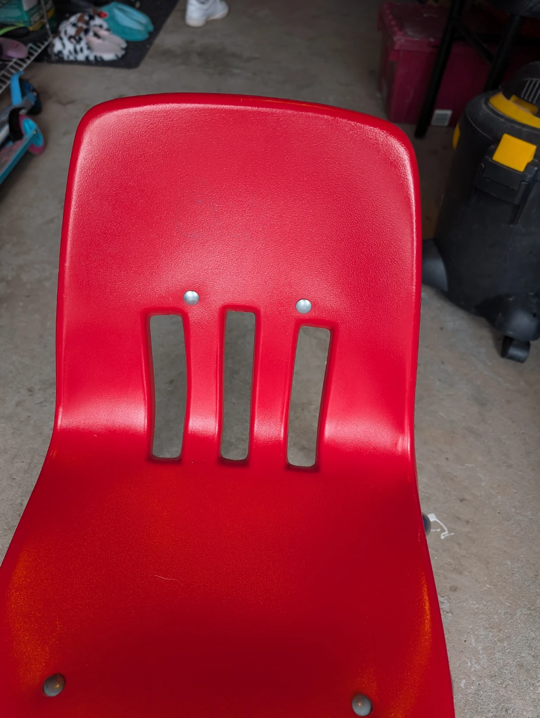 Red Plastic and Chrome Child's Chair - photo 2