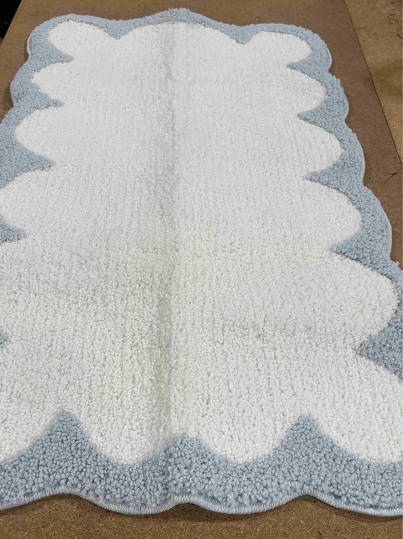 Cloud Shaped Bath Mat - White & Blue - photo 2