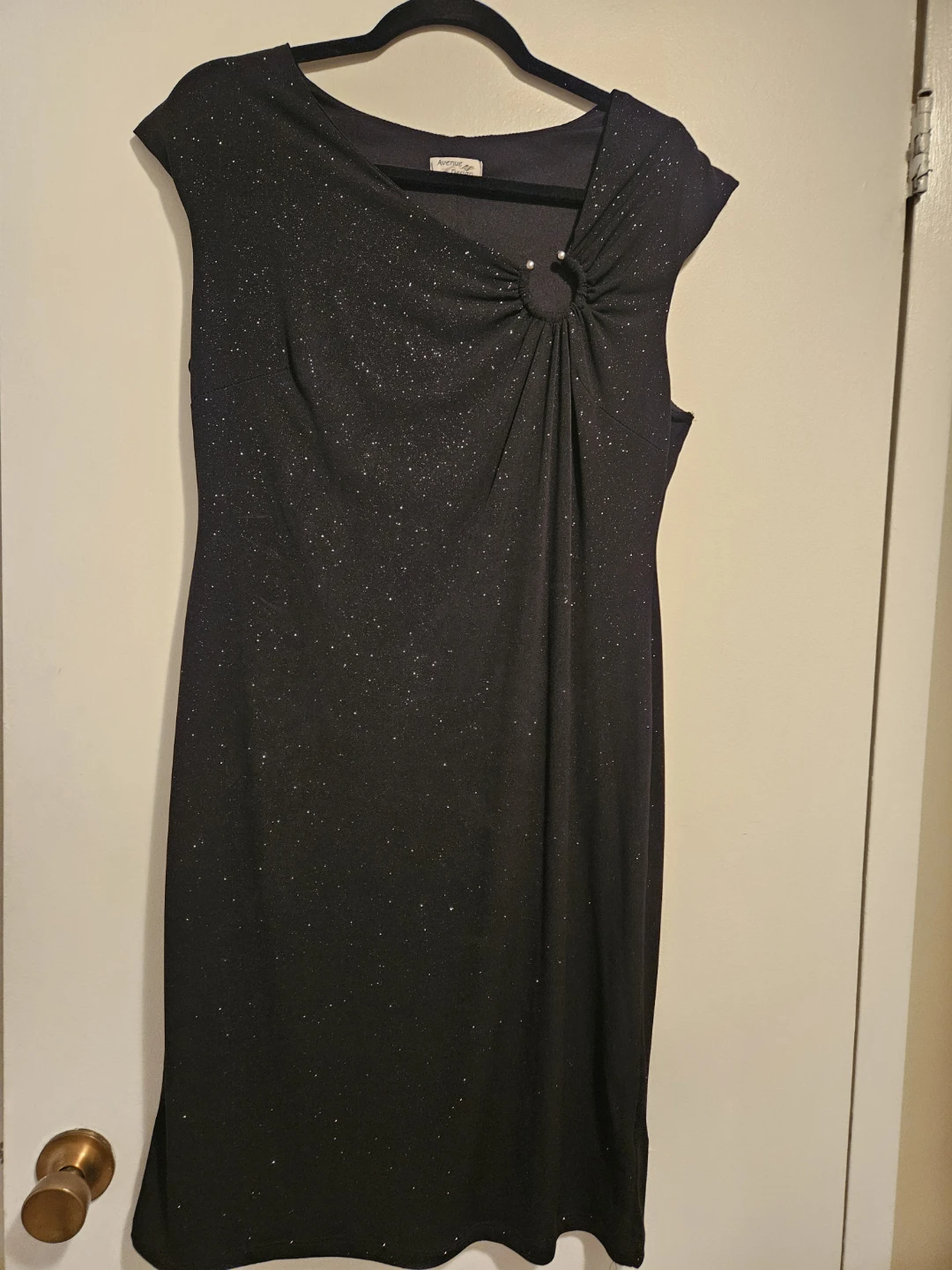 Black Sparkle Dress with Ring Detail