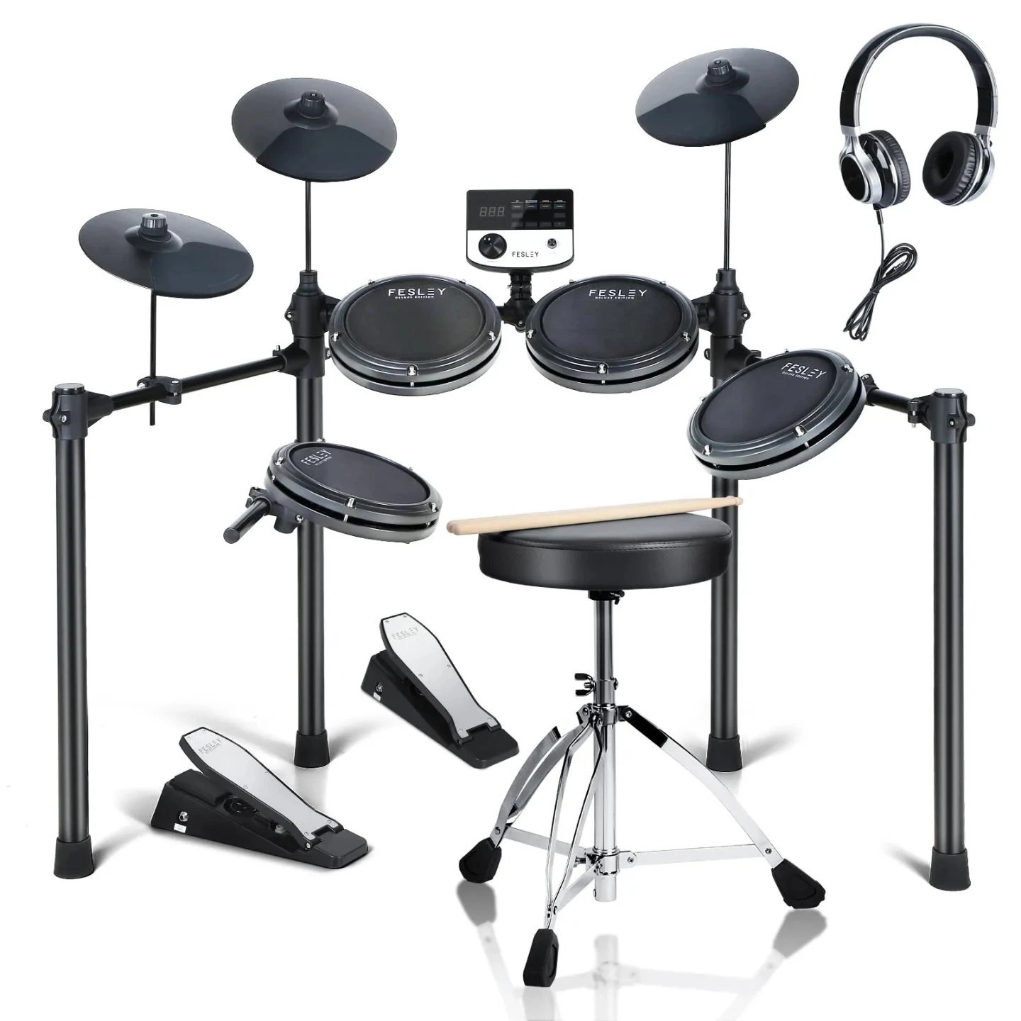 Fesley Electronic Drum Kit with Headphones