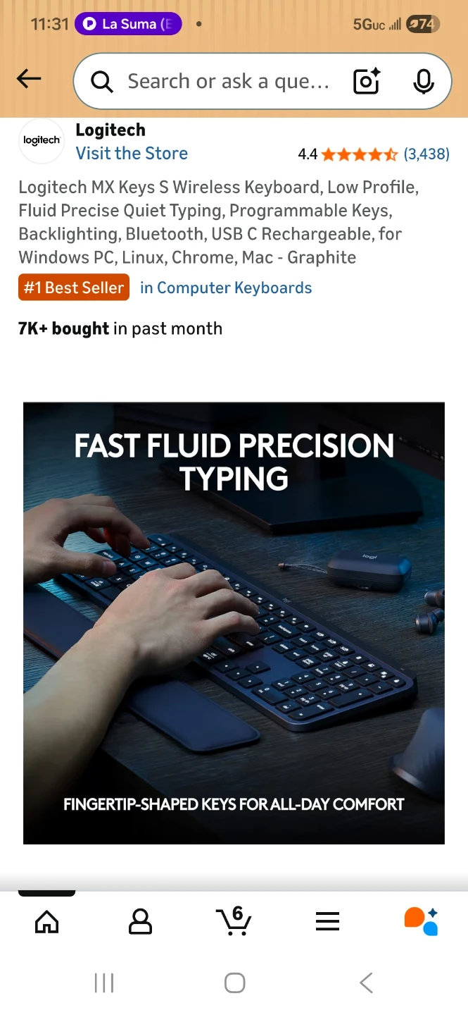 Logitech MX Keys S Wireless Keyboard - Graphite - photo 2