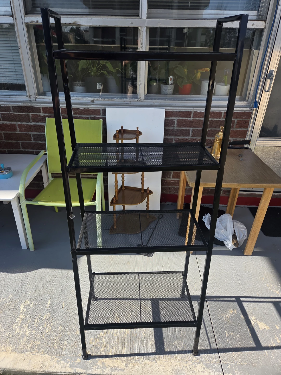 Black Metal 4-Tier Shelf Unit