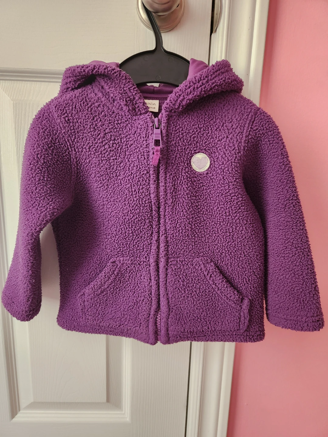 Girls Purple Fleece Hoodie Jacket