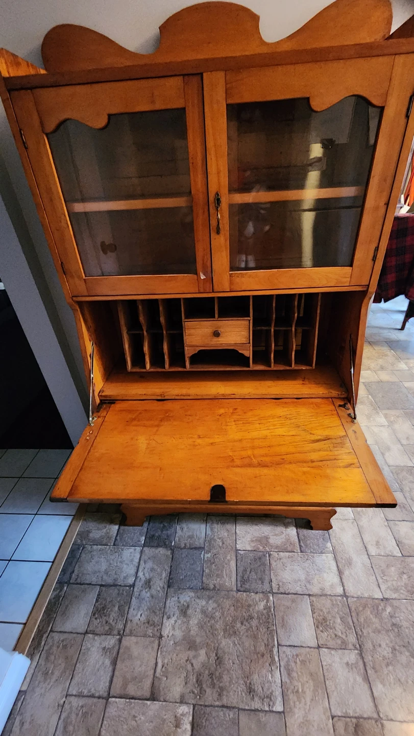 Vintage Wooden Secretary Desk with Hutch - photo 2