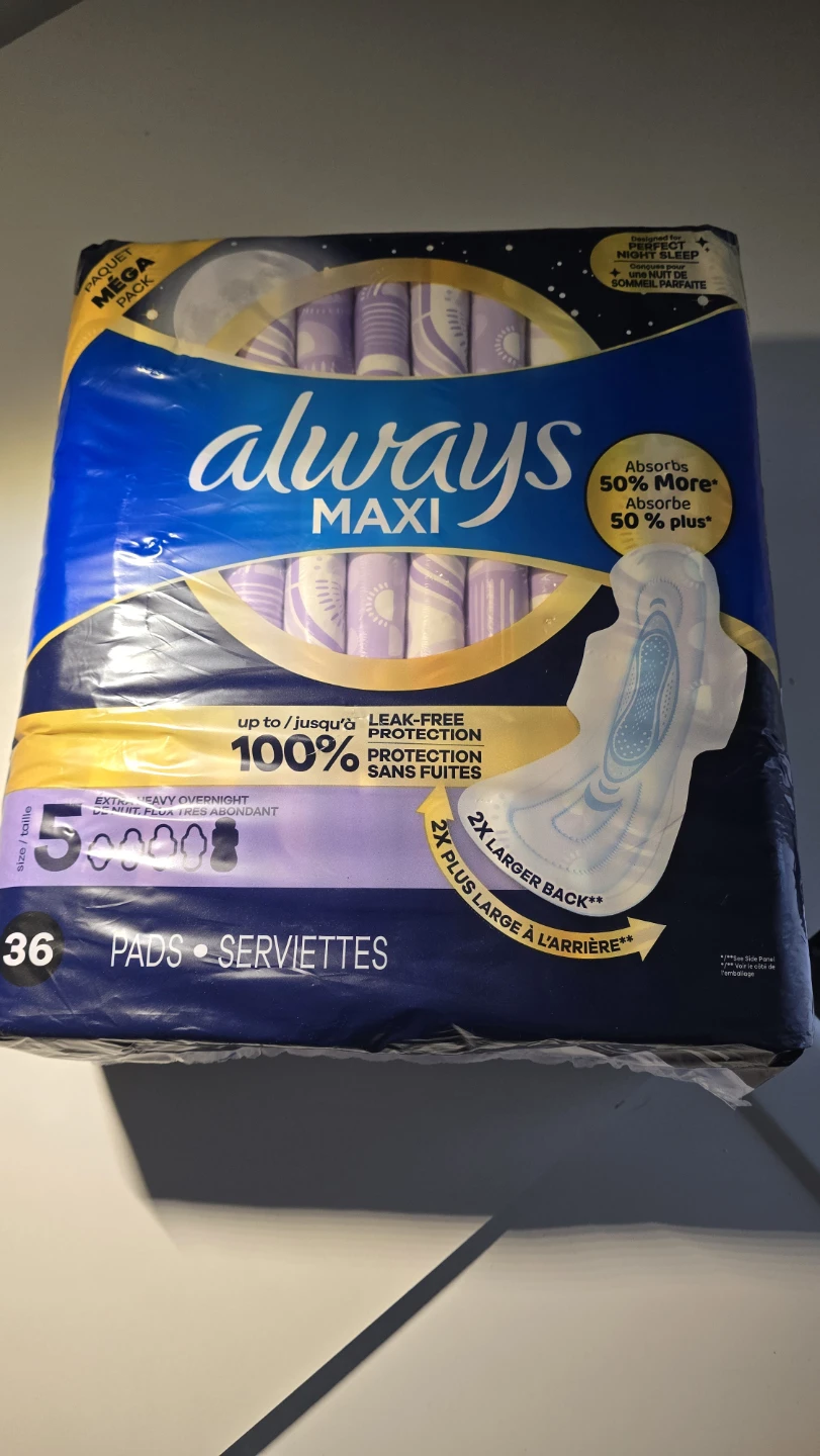 Always Maxi Extra Heavy Overnight Pads - 36 Count