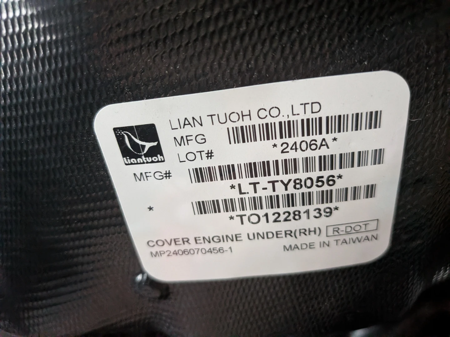 Lian Tuoh Engine Under Cover for Toyota Camry - photo 3