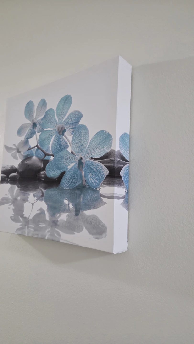 Canvas Wall Art - Blue Orchids and Stones - photo 2