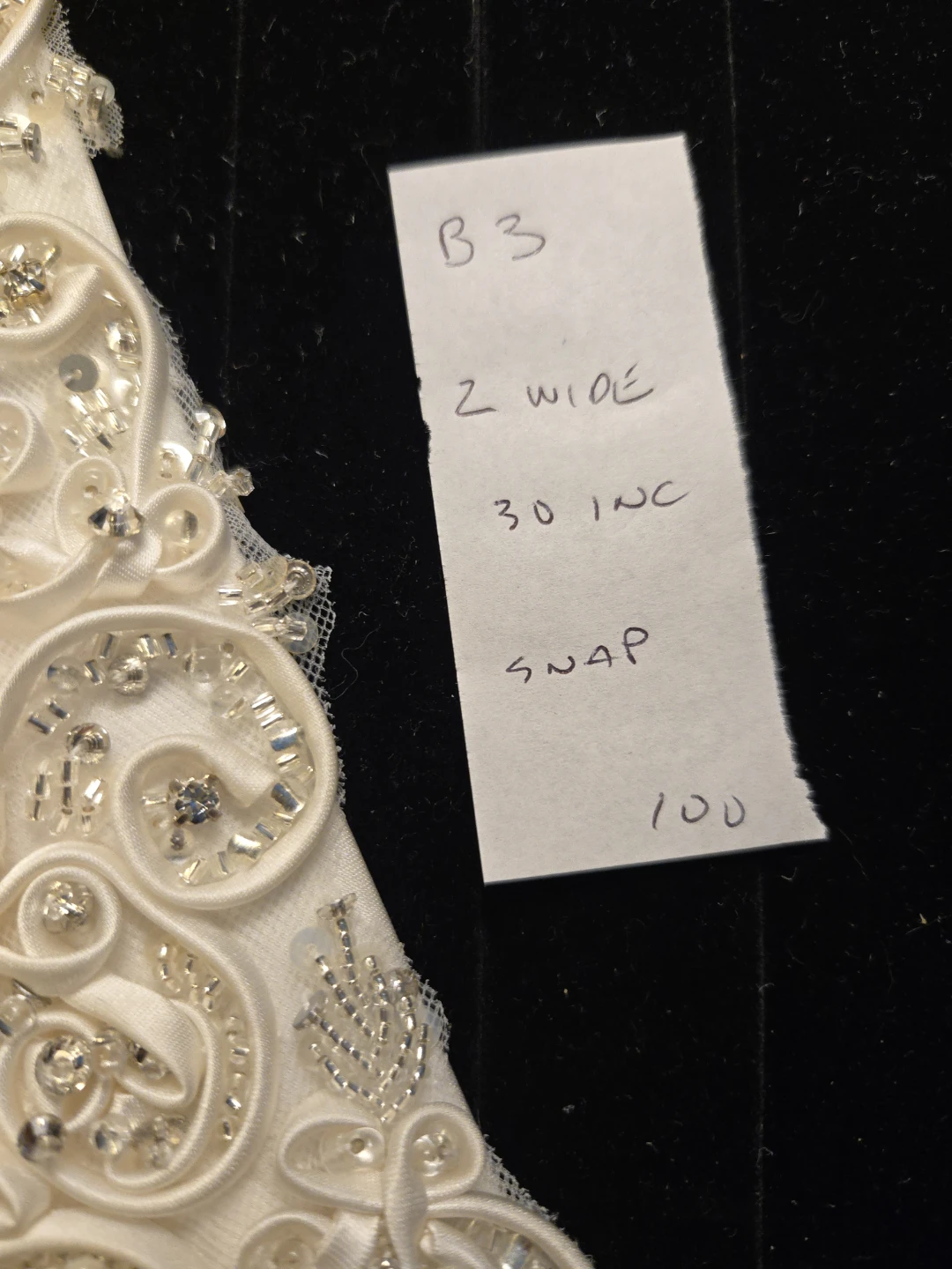 Embellished Bridal Sash - 2" Wide, 30" Long - photo 3