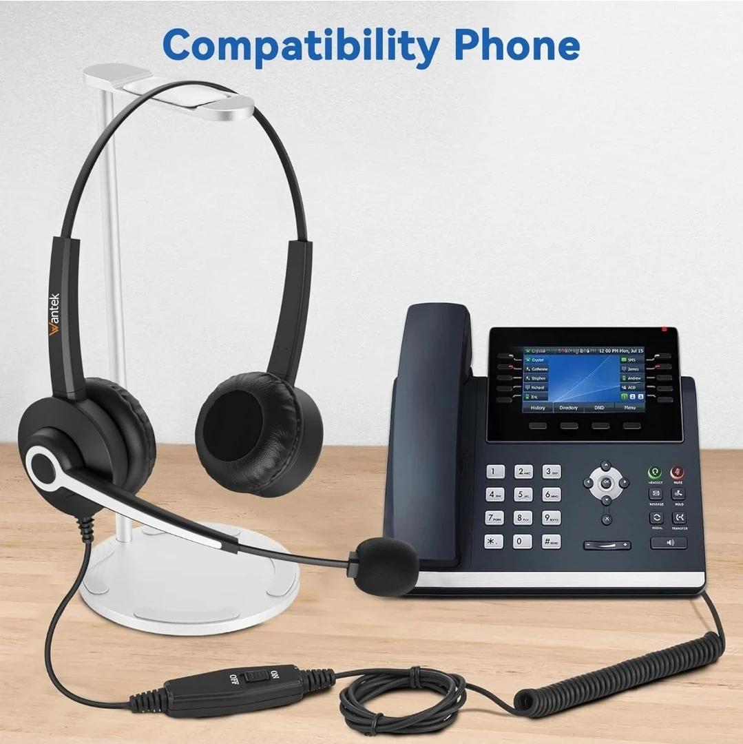 Wantek Dual-Ear Headset with Noise-Cancelling Microphone - photo 2
