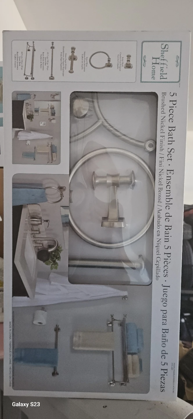 Sheffield Home 5 Piece Bath Set - Brushed Nickel Finish