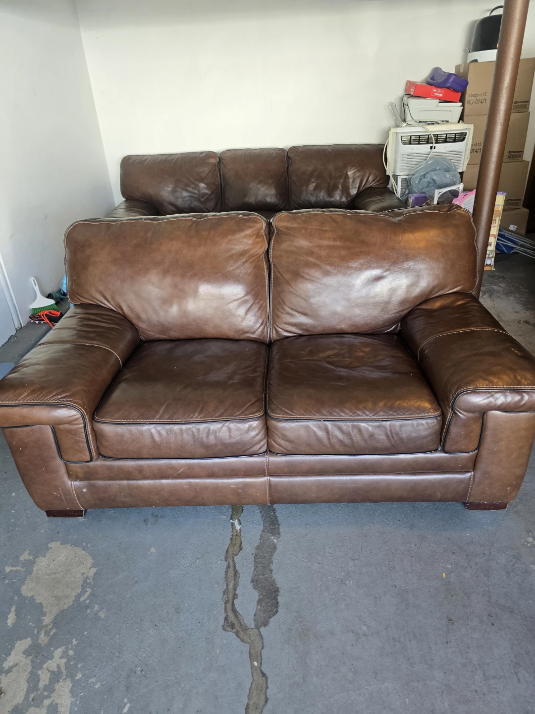 Brown Leather Sofa - photo 4
